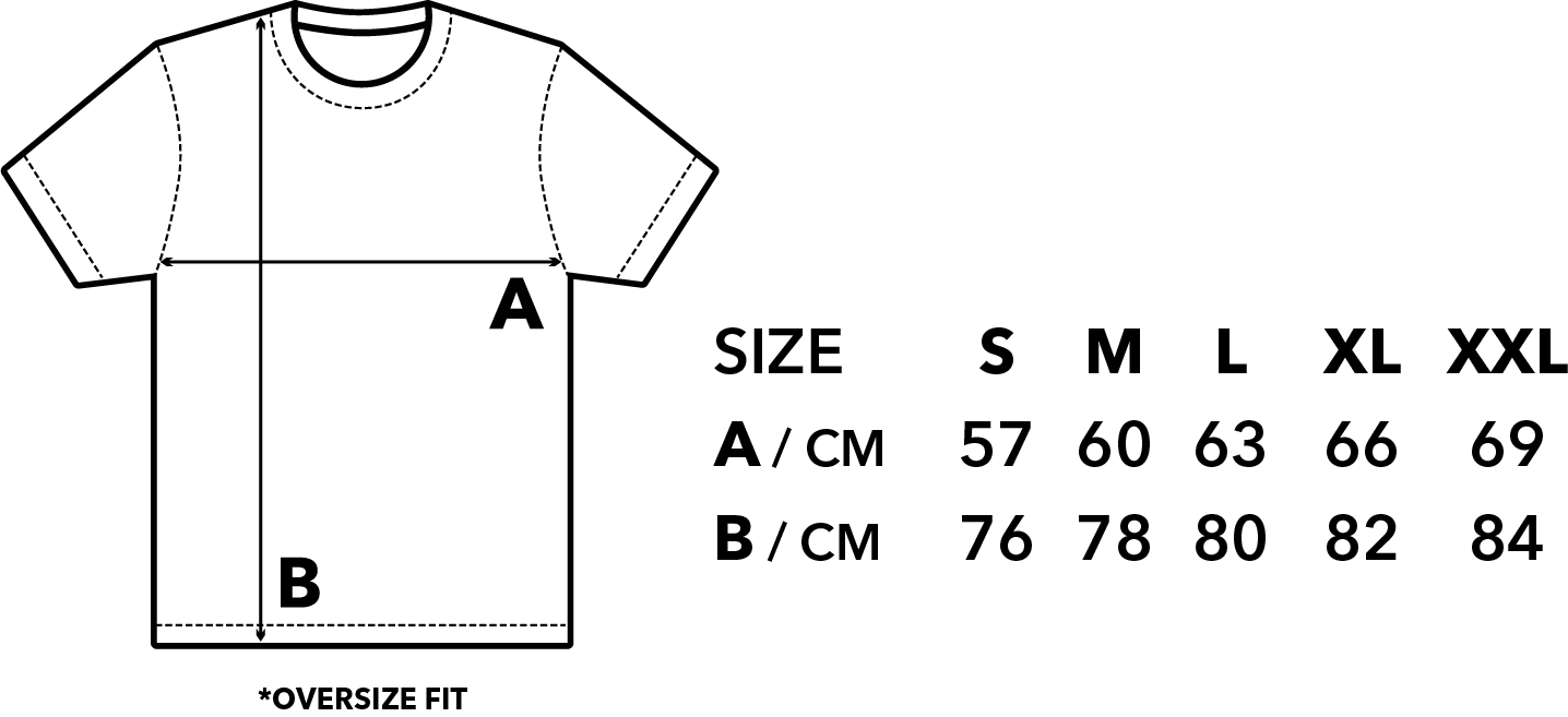 SIZE CHART OVERSIZE TEE